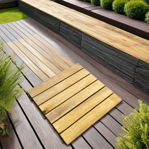 Dalles de terrasse en acacia à emboîtement DIY 300x300mm, modernes, imperméables, pour la décoration intérieure/extérieure de la maison et du jardin - Product Image 6