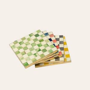 Sous-verres carrés classiques en os naturel incrusté, fabriqués à la main, élégants et écologiques, pour hôtels, restaurants et maisons. - Product Image 1