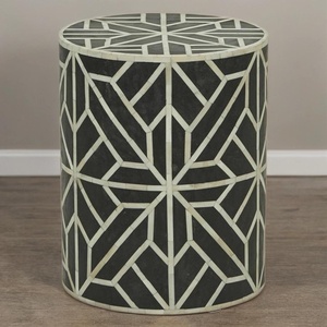 Artistic Blue Ceramic Drum <b>Stool</b> Traditional Pattern Round Side Table for Living Room Bedroom and <b>Garden</b> - Product Image 1