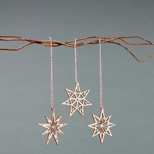 Metal <b>Star</b> Hanging Ornament Set Geometric Design Rustic Christmas <b>Decor</b> for Home Wall Sculpture Holiday Theme Living Room <b>Decor</b> - Product Image 1