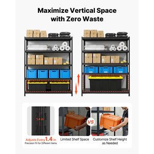 5 Tier Adjustable Heavy Duty <b>Metal</b> Utility Rack <b>Shelf</b> G 3000 Lbs Capacity Garage Storage <b>Shelves</b> <b>Unit</b> - Product Image 3