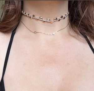 สร้อยคอโชคเกอร์ ทองคำแท้ 14k 18k ประดับเพชรทรงกลมเพาะเลี้ยงแบบฝังเพชรเต็มวง  แบบโซลิแทร์ สำหรับเจ้าสาว งานแต่งงาน เครื่องประดับหรูหรา ผลิตโดยผู้ผลิตเครื่องประดับ - Product Image 2