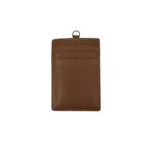 WRIZA ที่ใส่บัตรหนังแท้ RFID ป้องกันการโจรกรรมข้อมูล พร้อมสายคล้องคอ ที่ใส่บัตรแนวตั้ง ช่องใส่บัตร 3 ช่อง สำหรับบัตรเครดิต/บัตร ATM สีแทน - Product Image 1