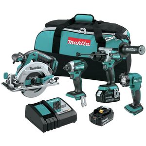 Cordless Power <b>Tool</b> Combo <b>Kit</b> 18V 5.0Ah Lithium Ion Brushless 4-Piece Heavy Duty <b>Tool</b> Set - Product Image 1
