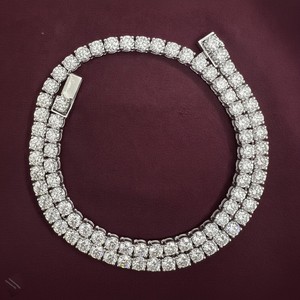 Collier Tennis 6 MM en Diamant de Laboratoire et Moissanite Taillée, Bijou de Luxe pour Homme, Cadeau Chic pour Mariage et Fête, Plaqué Or Blanc - Product Image 4