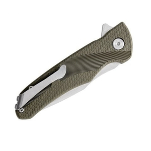 Navajas Plegables Plateadas Verdes con Empuñadura Ergonómica Texturizada, Hoja de Acero Inoxidable, Clip para Cinturón, para Campismo al Aire Libre y Uso Diario - Product Image 5