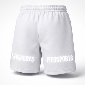 กางเกงขาสั้นผ้าฟลีซสีขาวสำหรับผู้ชาย สกรีนโลโก้ได้ สายรัดเอวแบบปรับได้ สไตล์ลำลอง สตรีทแวร์ กางเกงขาสั้นสำหรับฤดูร้อน - Product Image 2