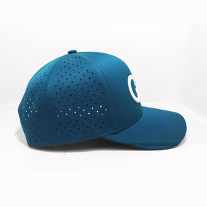 Customized Laser Cut Hole Golf <b>Hats</b> 3D Embroidery Logo 6-Panel <b>Waterproof</b> Polyester Cap Outdoor Sport <b>Hat</b> Vietnam Factory - Product Image 3