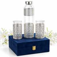 Bouteille d'eau en verre vintage personnalisée avec couvercle pour la consommation à la maison, au bureau et en extérieur