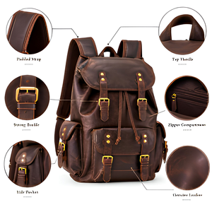 Sac messager en cuir pleine fleur marron fait main de 15 pouces, durable, bandoulière, sacoche pour ordinateur portable, idéal pour le bureau, le travail, les voyages, unisexe - Product Image 3