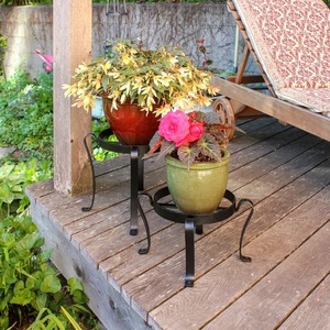 Jardinière en fer Meena avec support, design mandala coloré, décoration de jardin extérieur - Product Image 4
