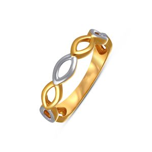 Anillo de Oro de Dos Tonos Infinite Harmony, Anillo de Lujo con Eslabones Ovalados Entrelazados en Oro y Plata para Mujer - Product Image 1