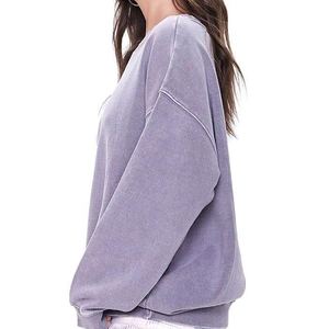 Servicio Personalizado, Logotipo Personalizado, Sudadera Holgada de Punto Acanalado con Cuello Redondo para Mujer, Venta al Por Mayor - Product Image 2