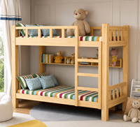 Lit superposé en bois massif pour enfants, lit double en bois avec barrières de sécurité pour enfants, étudiants, dortoir scolaire, chambre à coucher