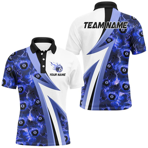 Chemise de billard hawaïenne unisexe ACE personnalisée en polyester/coton imprimée par transfert thermique, à manches courtes, anti-humidité, col rabattu - Product Image 2