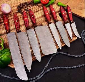 Latest Cooking Damascus Steel Professional <b>Kitchen</b> <b>Knife</b> Set, Hand Forge Butcher Cleaver <b>Knives</b> (Leather Case) - Product Image 1