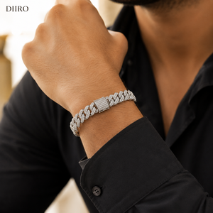 High Quality Cuban 925 Silver Round Diamond Hip Hop Jewelry Iced Out Moissanite Link Chain Bracelet for <b>Men</b> Gift - Product Image 4
