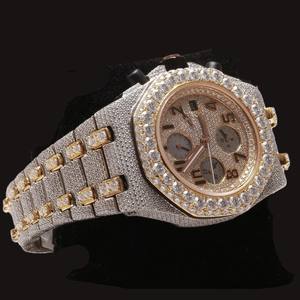 Reloj Hip Hop de Plata de Ley 925 de Primera Calidad con Diamantes de Moissanita, Caja Redonda y Características Multifuncionales Totalmente Adornadas - Product Image 4