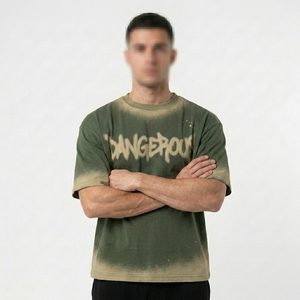Custom Private Label Men's Graphic Tee Shirt Hip Hop Over-Sized Crewneck <b>Tshirts</b> Premium Bulk Summer Wear - Product Image 5