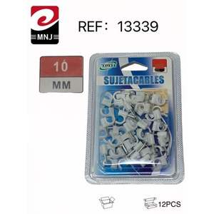 Clips en plastique minimalistes durables de 10 mm pour la gestion des câbles et accessoires à fixer au mur - Product Image 1