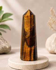 Tour de cristal d'œil de tigre naturel pour le courage, la confiance, la protection, la concentration, la méditation et la guérison énergétique positive - Product Image 3