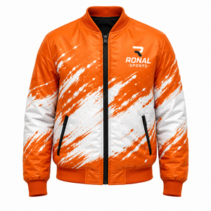 Custom Printed Winter Padded Sportswear <b>Utility</b> Bomber Leather <b>Jacket</b> <b>Men</b> with Zipper Pockets Top Quality - Product Image 1