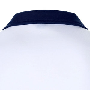 เสื้อโปโลผู้ชายลายทางถัก แขนสั้น ดีไซน์สีตัดต่อ สีขาว กรมท่า เหลือง - Product Image 4