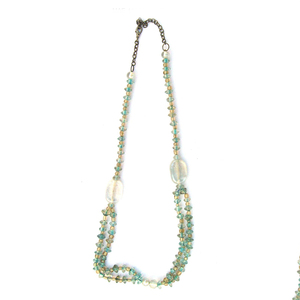 Collar de Cristal Bohemio con Cuentas de Diamantes de Imitación, Cadena de Bronce Antiguo, Joyería Unisex Hecha a Mano con Corazón para Fiestas, Colección al por Mayor - Product Image 1