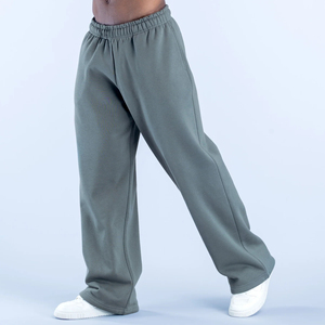 FIy Humble <b>Men's</b> Wide Leg Sweatpants Polyester Eco-Friendly <b>Winter</b> Drawstring Closure Casual <b>Trousers</b> with Side Pockets - Product Image 2
