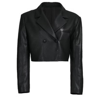 Veste courte en cuir véritable pour femmes, col en V, sans manches, vêtements d'extérieur, couleur personnalisée, printemps automne