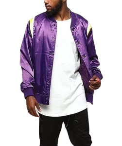 Veste de baseball en satin personnalisée de haute qualité, en polyester, pour homme, hiver - Product Image 3