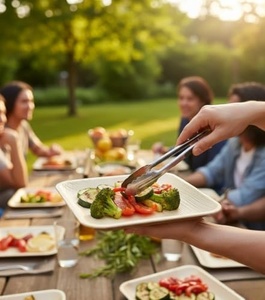 Assiettes carrées jetables de 10 pouces en arec biodégradable de qualité supérieure pour collations et desserts, parfaites pour la rentrée scolaire et les fêtes, compatibles micro-ondes - Product Image 5