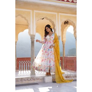 MASAKA MALTI COLOR READYMADE ALIA CORTE VESTIDO CON DUPATTA 2017 - Product Image 5