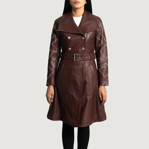 Manteau en cuir véritable durable, nouveau design tendance, confortable, prix abordable, anti-plis, pour femme - Product Image 3