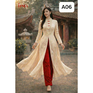 Longueur du haut 88 cm, longueur du pantalon 98 cm. Soie brodée de qualité supérieure, broderie festive, directement du Vietnam. Robes décontractées. - Product Image 1