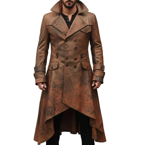 Manteau en cuir véritable pour homme, veste d'hiver de qualité supérieure, logo personnalisé, vêtements d'extérieur tendance, nouvelle collection 2026 - Product Image 1