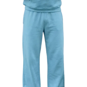 Ensemble de survêtement en molleton pour homme avec sweat à capuche et pantalon droit, coupe décontractée, tenue décontractée d'hiver en deux pièces avec poches - Product Image 2