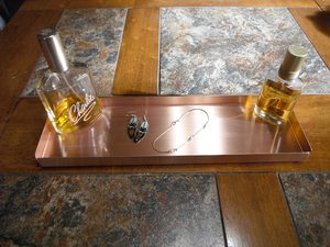 Bandeja de Cobre Vintage de Primera Calidad, Ecológica, Artesanía en Cobre, Diseño Moderno, Asa Sólida, Elegante, Personalizada para el Hogar - Product Image 4