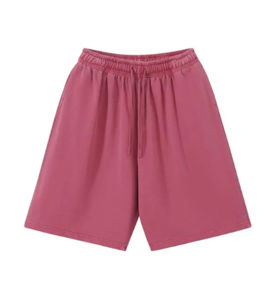 Shorts Bermuda Décontractés pour Hommes Gris Clair Uni 100% Coton avec Cordon de Serrage Taille Élastique Taille Moyenne Respirant Tricoté Écologique Séchage Rapide - Product Image 5