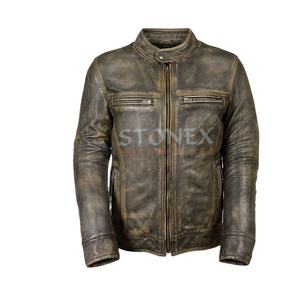 Chaqueta de cuero de PU para hombre, ropa informal ajustada hecha en fábrica, cuello levantado suave, chaqueta de invierno de talla grande más vendida en oferta - Product Image 1