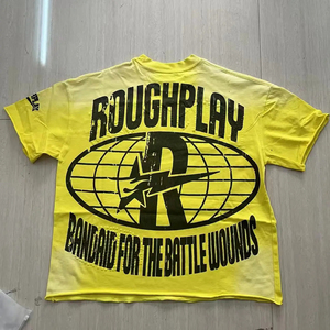 เสื้อยืดแขนสั้นสีเหลืองประดับเพชรเทียม แบรนด์แฟชั่นคุณภาพสูง ขายส่ง - Product Image 2