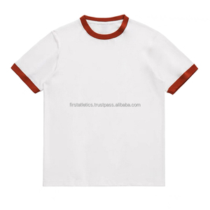 Camiseta Ringer Blanca 2023 de Algodón Pesado con Mezcla de Bambú, Impresión de Letras Personalizada, Transpirable, de Secado Rápido, Unisex, OEM Personalizable - Product Image 2