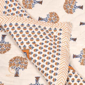 Jaipuri Traditional Rajasthani Floral Design Lightweight Cotton Soft & Cozy All-Season <b>Bedding</b> 85x55 Inches Multicolor - Product Image 6