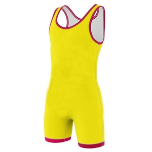 Custom Breathable Sublimated Wrestling Singlet Men's Quick Dry Polyester Spandex <b>Blend</b> Performance Sports Wear - Product Image 5