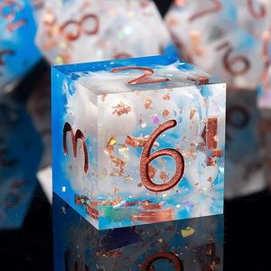 Dés carrés en résine. Dés en résine faits à la main, adaptés aux jeux de rôle, aux jeux de société MTG - Product Image 2