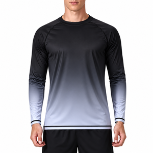 Camisetas Deportivas de Manga Larga para Hombre, Ajustadas, Transpirables, de Secado Rápido, sin Costuras, de Jersey Sólido, para Fitness y Running - Product Image 1