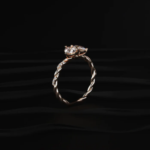 Anillo de Diamantes Ovalados y en Forma de Pera con Banda Trenzada, Anillo de Compromiso Clásico Especial para Mujer, Claridad VVS-VS, Certificado SGL - Product Image 2