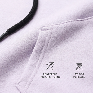 Sweat-shirt à capuche personnalisé en molleton PC 300 GSM, violet lavande, vierge, épais, pour homme, hiver, décontracté, uni, vente en gros - Product Image 4