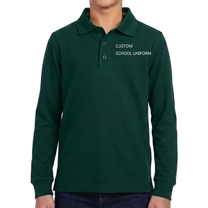 เสื้อโปโลแขนยาวผ้าคอตตอนผสม ปลายแขนถักแบบเรียบ สีสันหลากหลาย สำหรับเด็กนักเรียนชายหญิง แบบสั่งทำพิเศษ - Product Image 2
