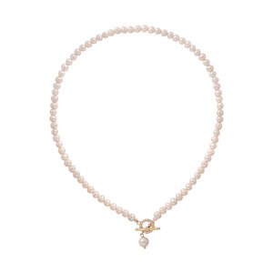 Collier minimaliste avec boucle OT, chaîne claviculaire, design personnalisé, collier pour femme, pendentif en perle d'eau douce, personnalisable - Product Image 5